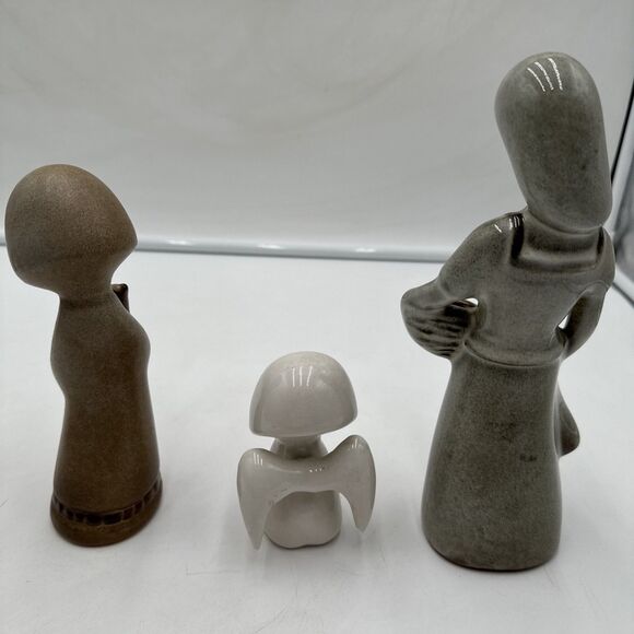 Lot 3 Howard Pierce Woman Basket Figurine 9" Porcelain Girl W Bird Sitting Angel - Picture 7 of 10